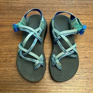 Chaco sandals, light blue and green, great condition!